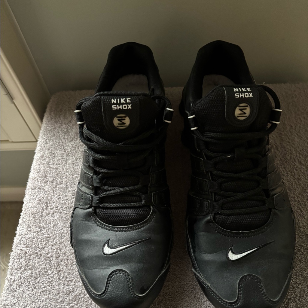 Nike Leather Shox Men’s Black And White Athletic Sneakers